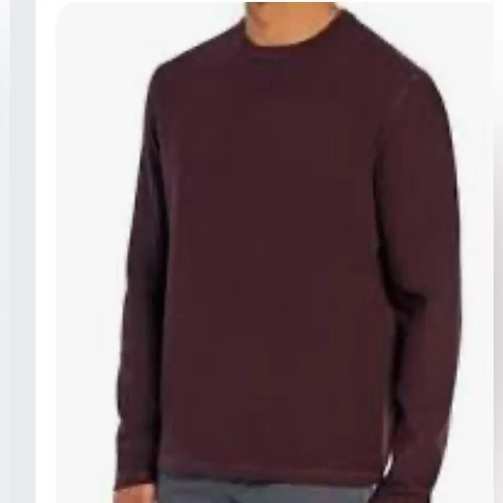 Banana Republic Men's Textured Double Knit Crew Pullover, Rust, Size Small, NWT